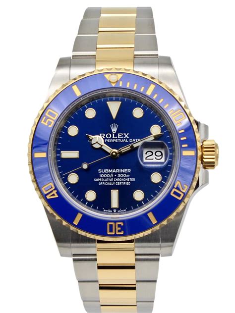 submariner date rolex blauw|Rolex Submariner two tone 41mm.